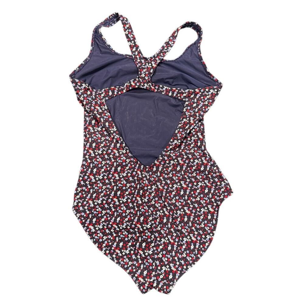 Tory Sport Navy Floral One-Piece Swimsuit/Bathing Suit Size Small - Picture 2 of 6